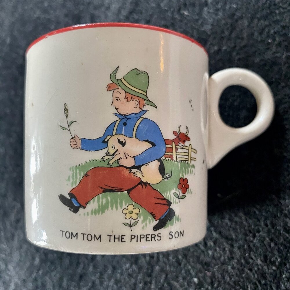 Antique child's nursery rhyme mug